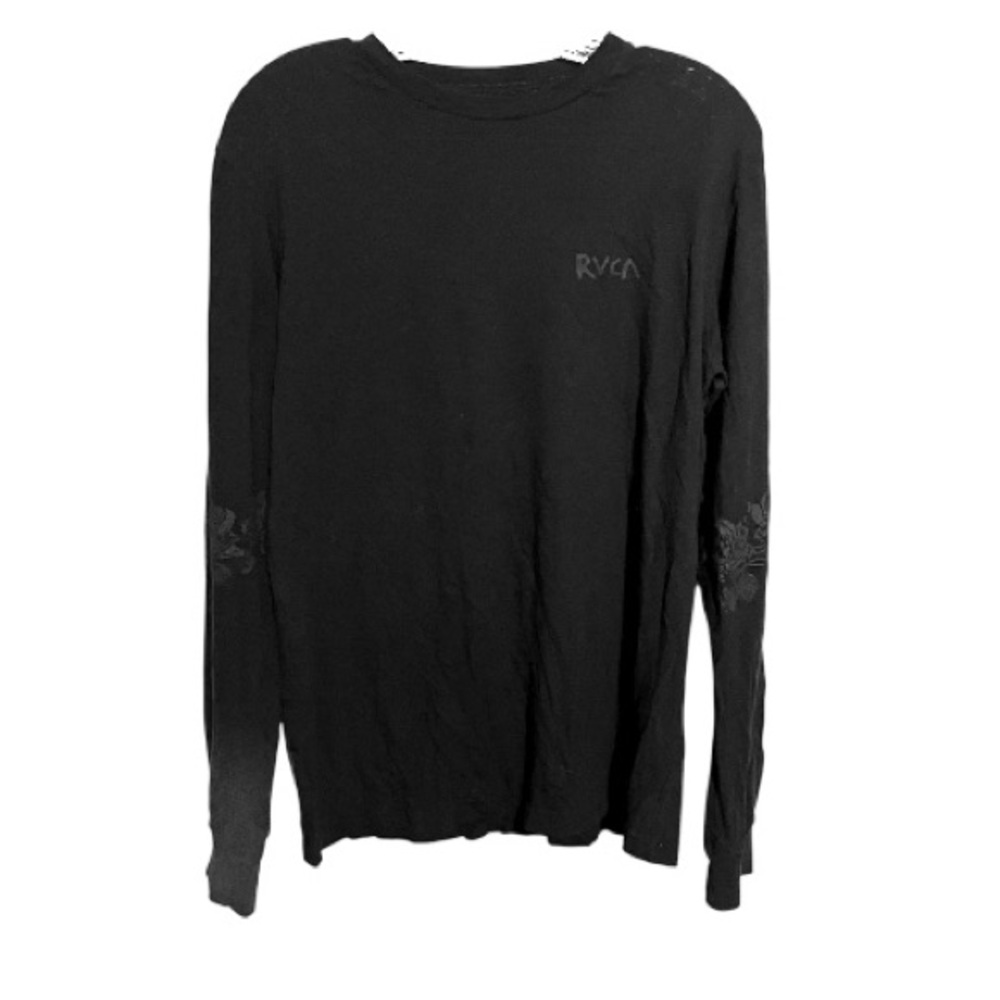 RVCA Mark Oblow Vintage Wash Patch Matte Roses on sleeves Long Sleeve T-Shirt - Picture 2 of 11